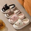 Cute Piggy Slippers Open Toe Linen Home Slipper Couples Women