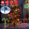 Solar Christmas Candy Cane Pathway Lights, Waterproof Stake Lights