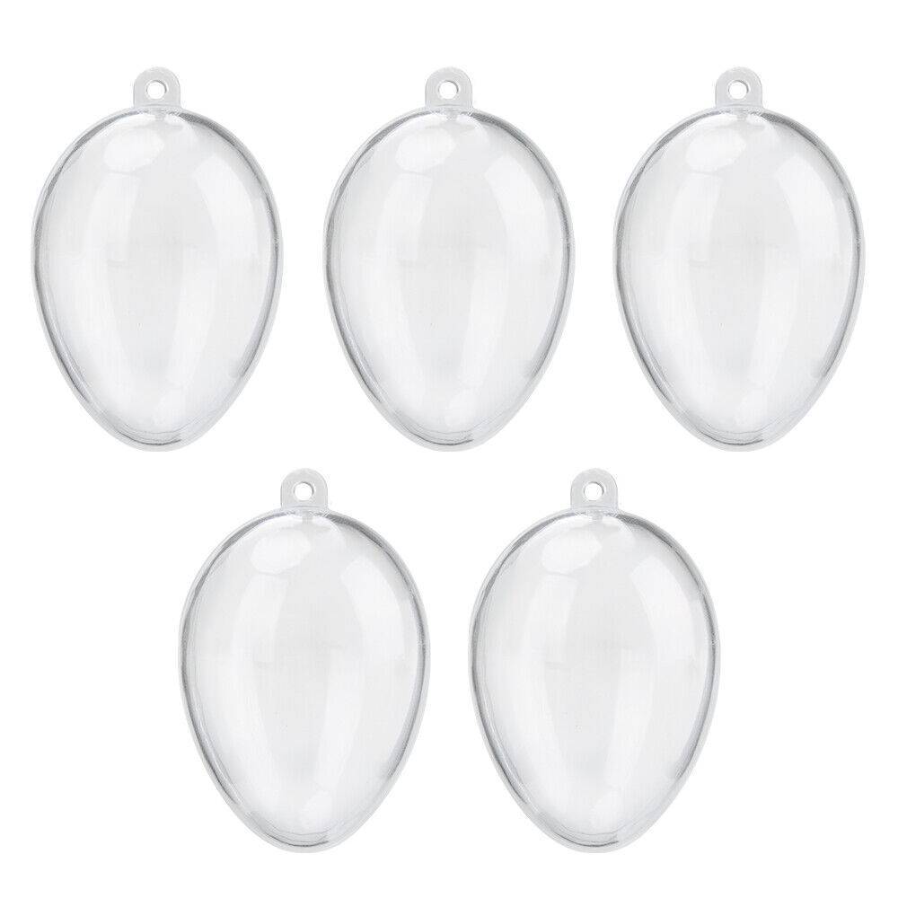 5 PCS Clear Plastic Christmas Balls Baubles Sphere Fillable Xmas