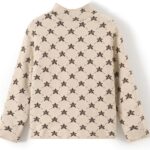 Girls Boys Pattern Half Turtleneck Sweaters Kids Warm Long Sleeve Knit Pullover Tops Unisex 5-14 Years