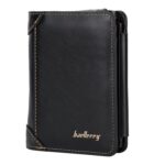 1Pc Men Leather Wallet ID Card Holder Purse Trifold Clutch Money Zipper With ID Window 14 Credit Card 1 ID Card