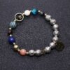 Twelve Constellation Blue San Lettering Bracelet Antique Silver Volcanic Stone