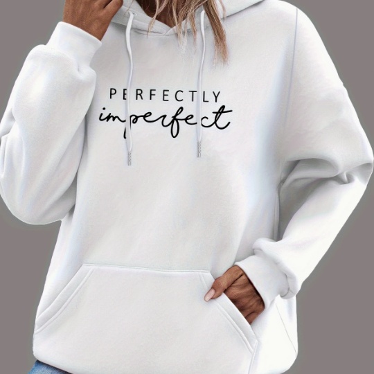 Letter Print Kangaroo Pocket Hoodie