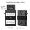 Minimalist Card Holder Wallet For Men, Aluminum Slim Metal Wallet With Money Band, RFID Blocking Up Wallet, Holds 12Cards Plus Cash