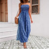 Boho Print Wide-Leg Tube Top Jumpsuit