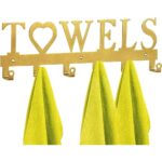 Metal Wall-Mounted Towel Hook,6-Hook Space-Saving Storage with Sturdy Row Design