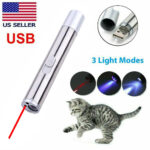 Cat Dog Toy Red Laser Pointer Pen USB Rechargeable LED Light UV Flashlight