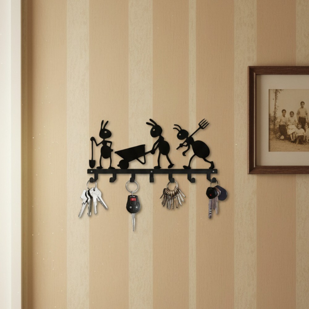 Ant Themed Metal Wall Mounted Key, Hook Rustproof Entryway