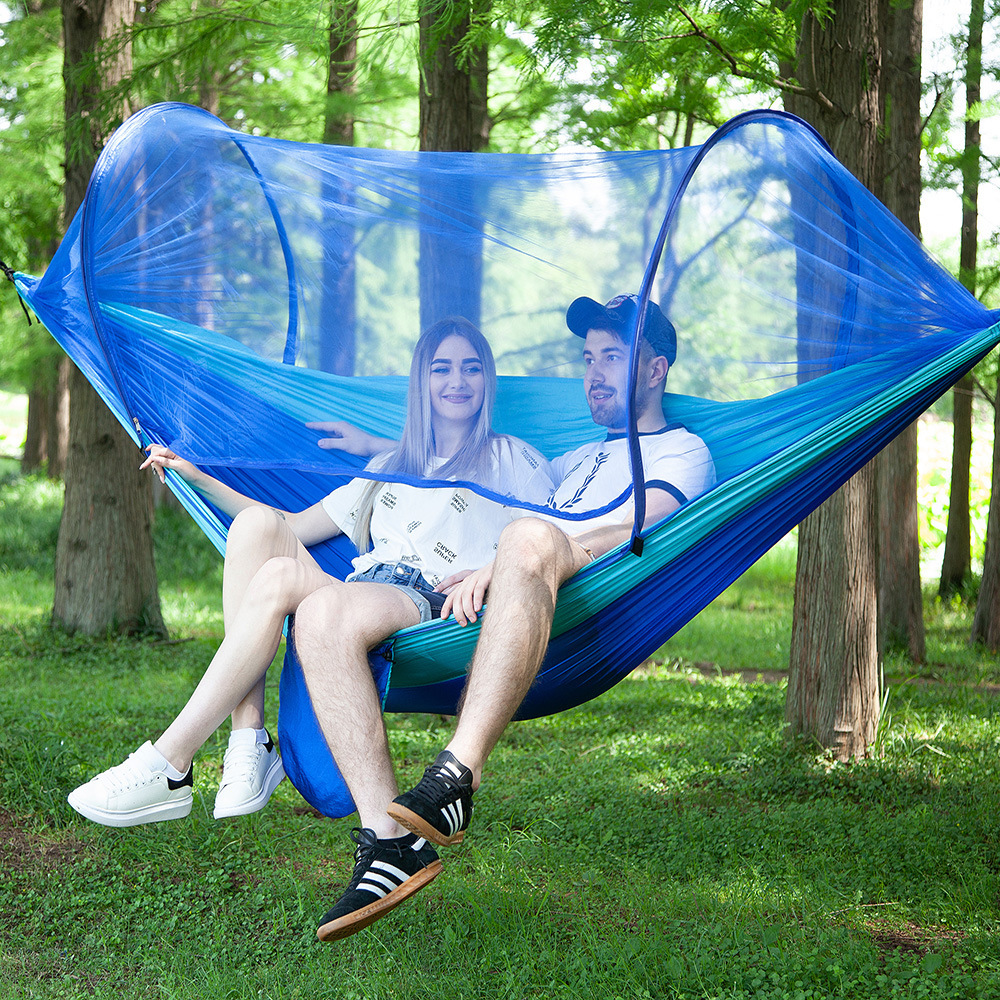 Quick-Open Camping Hammock with Mosquito Net