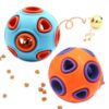 Dog Rubber Ball with Bell Sound, 2-Pack, Interactive Pet Chew